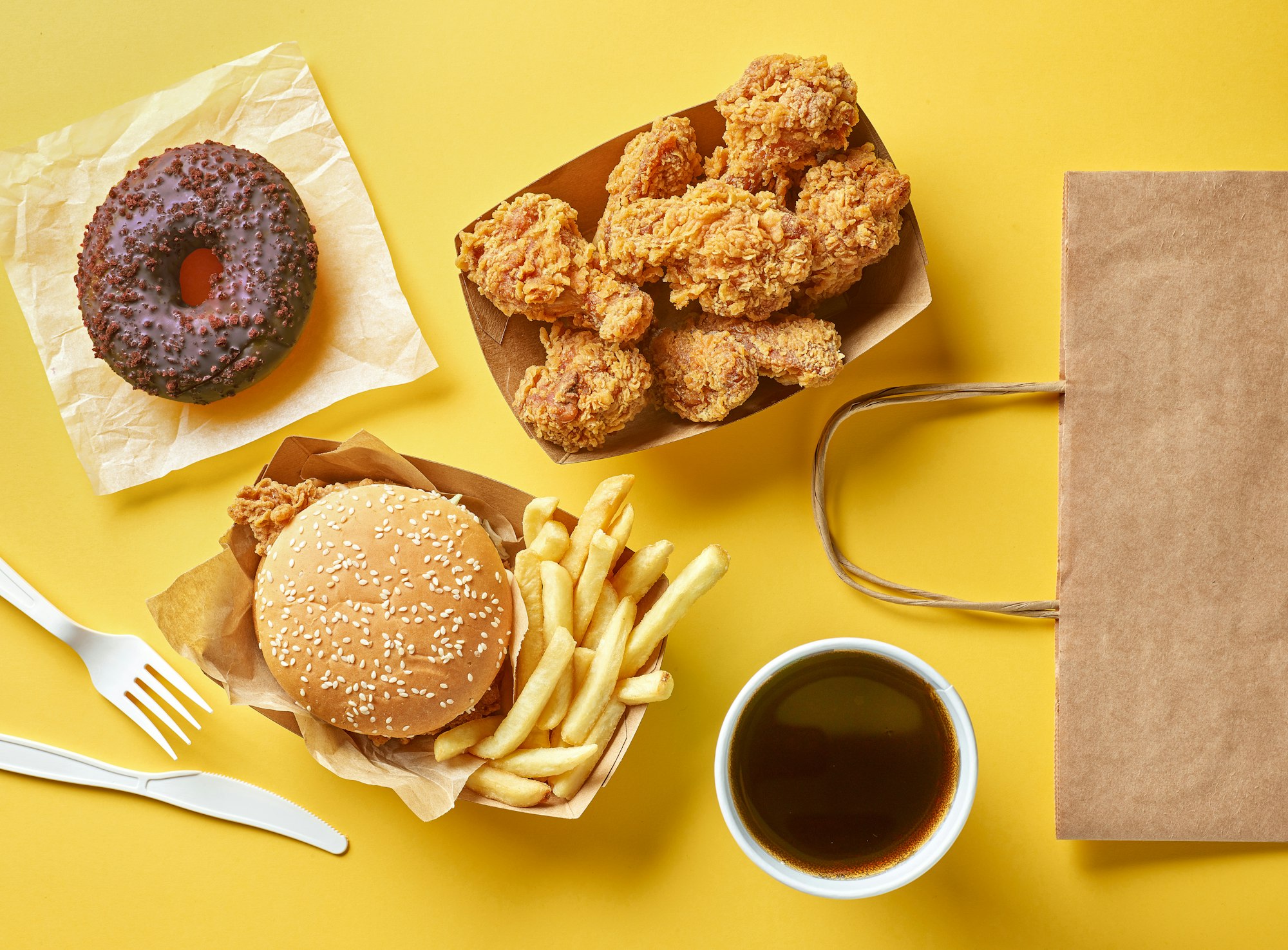various fast food products